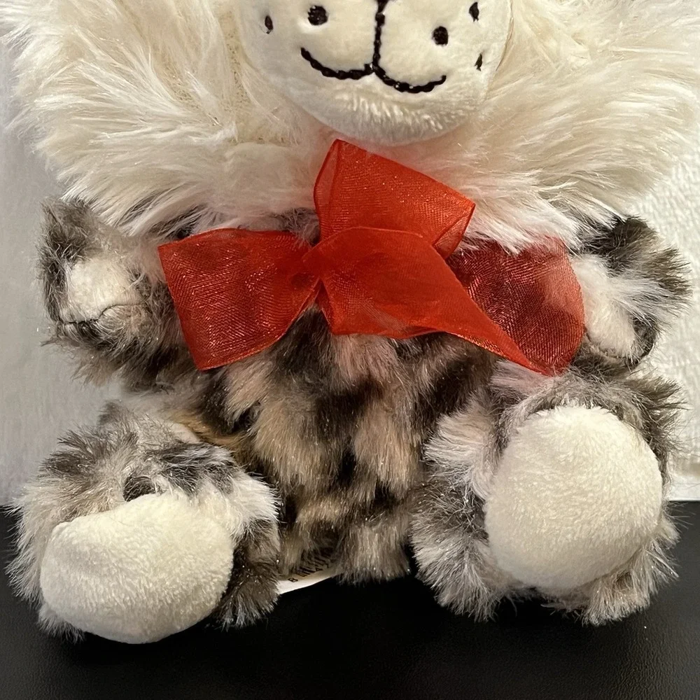 Walmart Jungle Bobcat Plush Stuffed Animal Red Ribbon Bow Cat